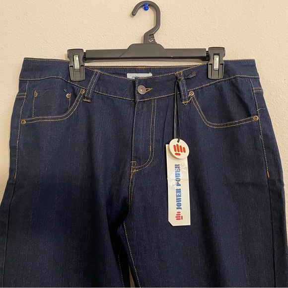 Jower Power 30 Skinny Jeans Womens Straight Leg Dark Wash Denim Pant 14/15 NWT - Picture 8 of 14